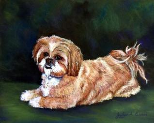 Pastel Dog Portrait of Lhasa Apso by Julie A. Brown