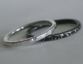 Bright Water and Bark Sterling Silver Stacking Rings