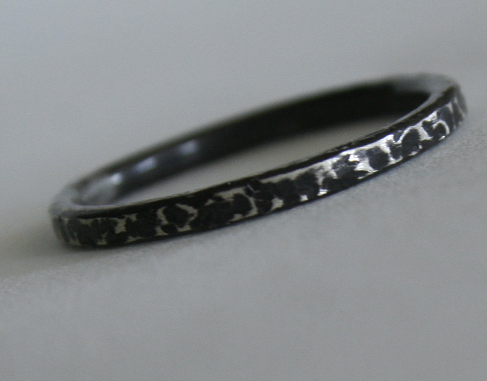Bark- Sterling silver stacking ring handcrafted by Julie A. Brown