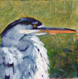 Heron 4:  The Watcher - Acrylic Painting on Gallery Wrapped Canvas by artist Julie A. Brown