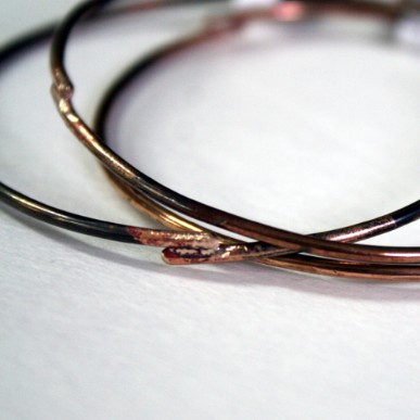 Set of 3 Simple Rustic Bronze Bangles by Julie A. Brown