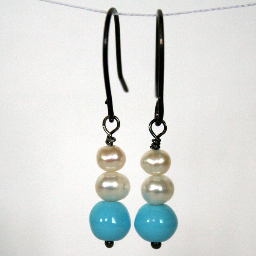 Clouds in the Sky handcrafted earrings by Julie A. Brown