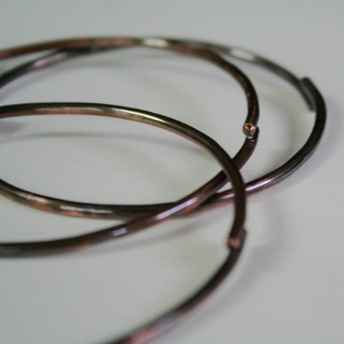 Set of 3 Simple Rustic Copper Bangles by Wabi Brook Studio