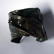 Top view of Crossroads cuff, a foldformed unisex copper cuff