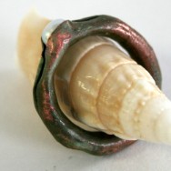 Hidden Treasure Copper and Pearl ring - top view