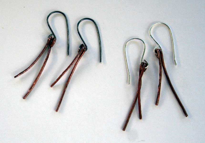 Twigs - Copper and Sterling earrings inspired by trees