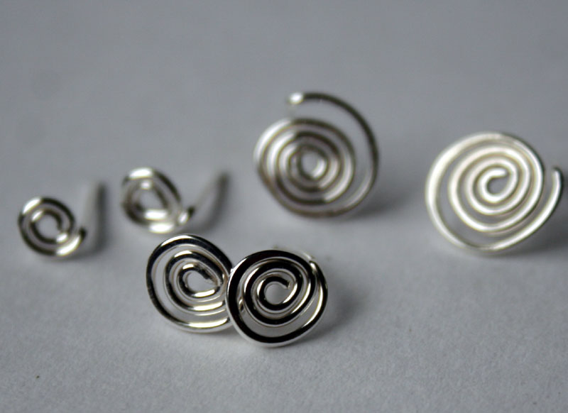 Handcrafted Sterling Spiral Post Earrings