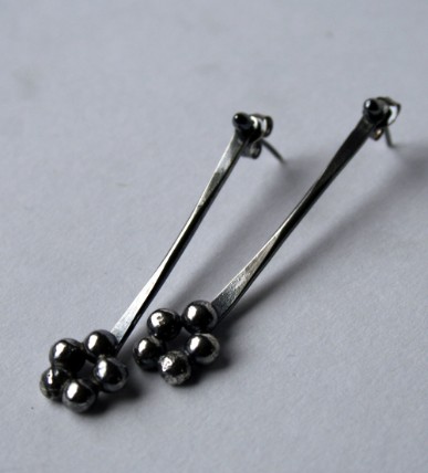 Little Flower Handcrafted Sterling Silver Earrings by Julie A. Brown