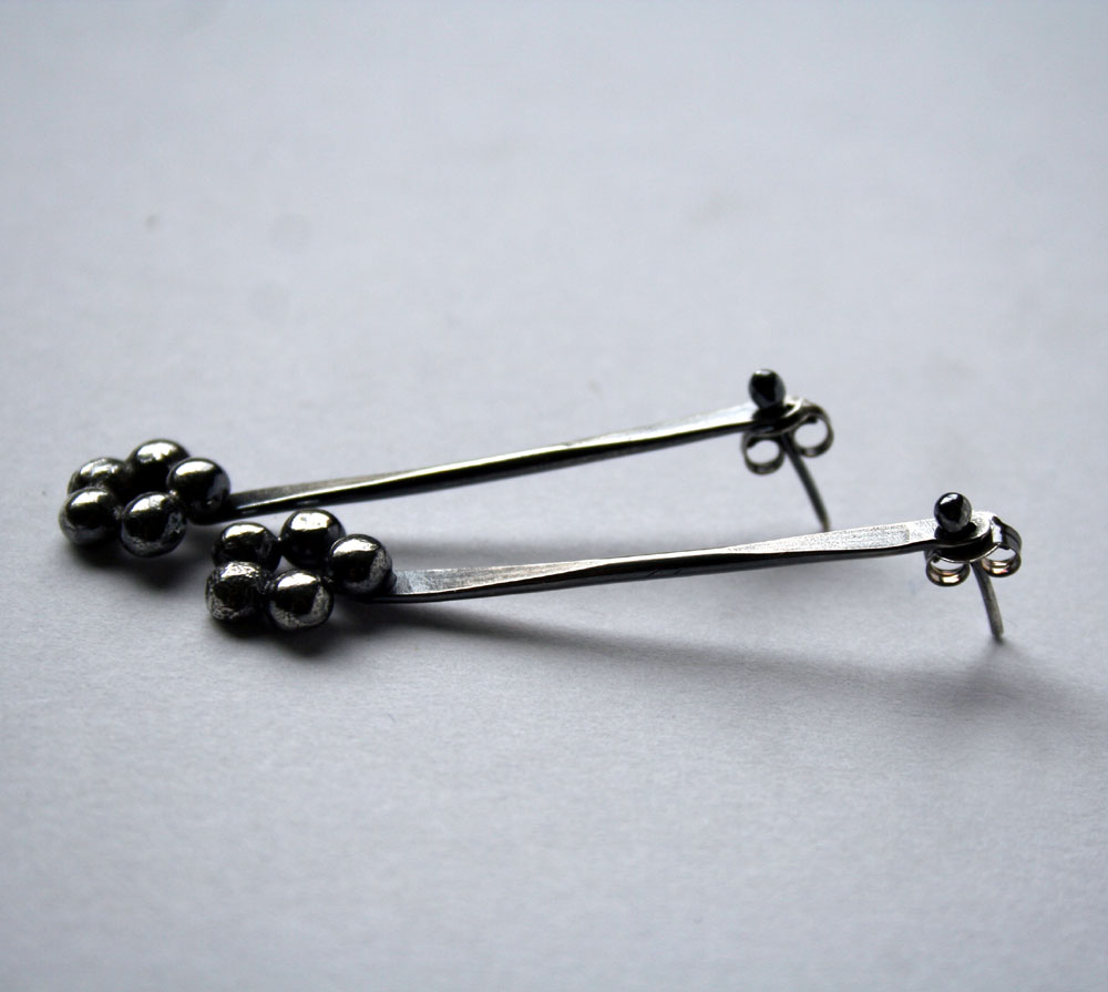 Little Flower Earrings handcrafted from Sterling Silver