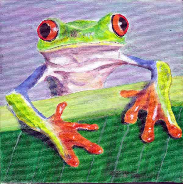 Tree Frog 4 - Acrylic painting on gallery wrapped canvas