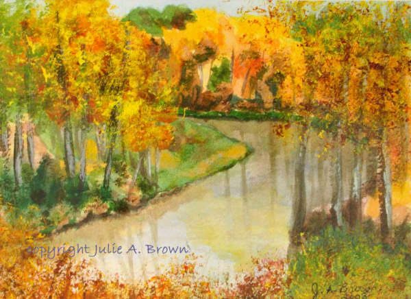 Wabi Creek Autumn - acrylic landscape painting